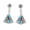 Multicolor Inlay Western Bluebird Genuine Sterling Silver Zuni Earrings NN20333